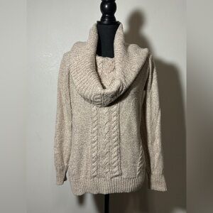 Chelsea28 Long Cowl Neck Cable Knit Sweater Size Medium